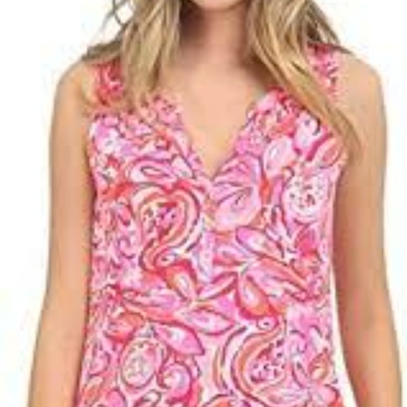 Lilly Pulitzer Essie Top - Mango Salsa - EUC - XS - Picture 2 of 4